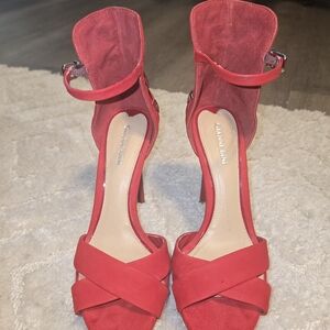 Womens Heels -Gianni Bini Vibrant Red Strappy Heels